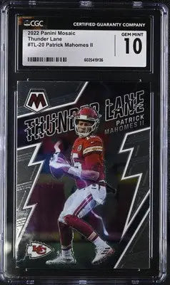 Panini Mosaic Patrick Mahomes Thunder Lane trading card Gem Mint 10 CGC 10