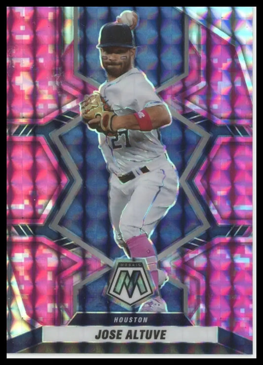 2022 Panini Mosaic - Pink Camo Mosaic Jose Altuve 101 Houston Astros NM - Baseball Card Single