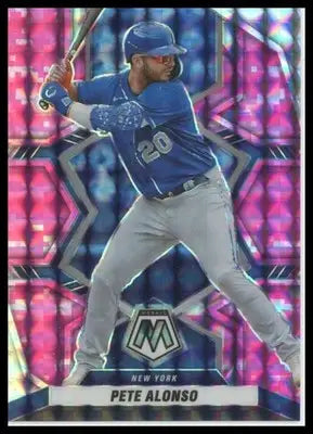 2022 Panini Mosaic - Pink Camo Mosaic Pete Alonso 198 New York Mets NM - Baseball Card Single