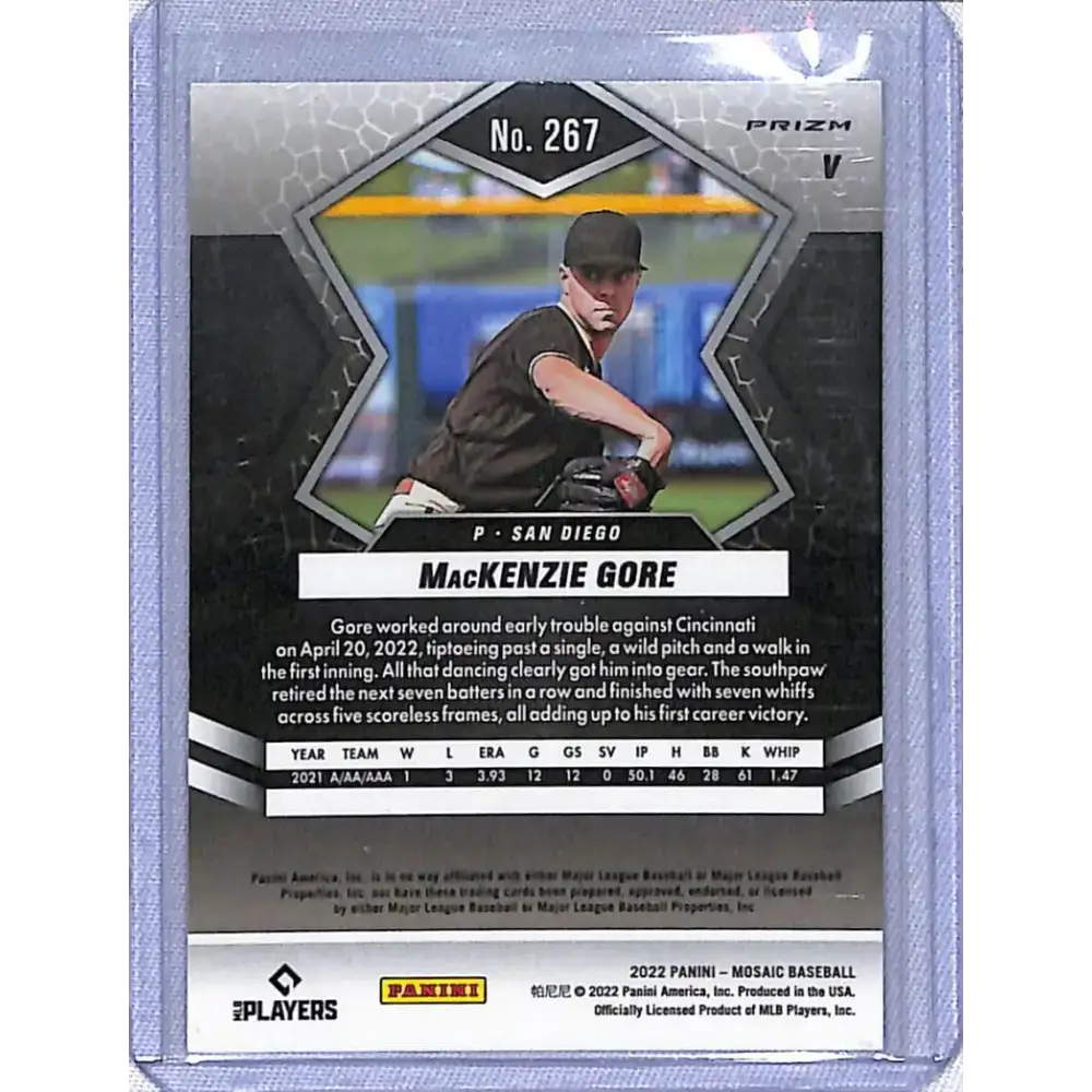 2022 Panini Mosaic Prizm #267 MacKenzie Gore NM-MT RC Rookie San Diego Padres - Baseball Card Single