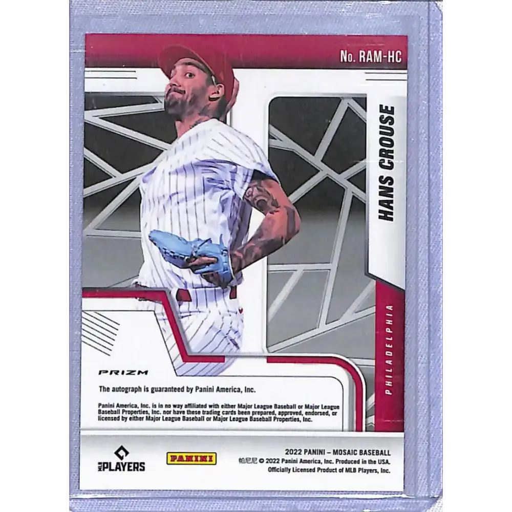2022 Panini Mosaic #RAM-HC Hans Crouse NM-MT RC Rookie Auto Philadelphia Phillies - Baseball Card Single