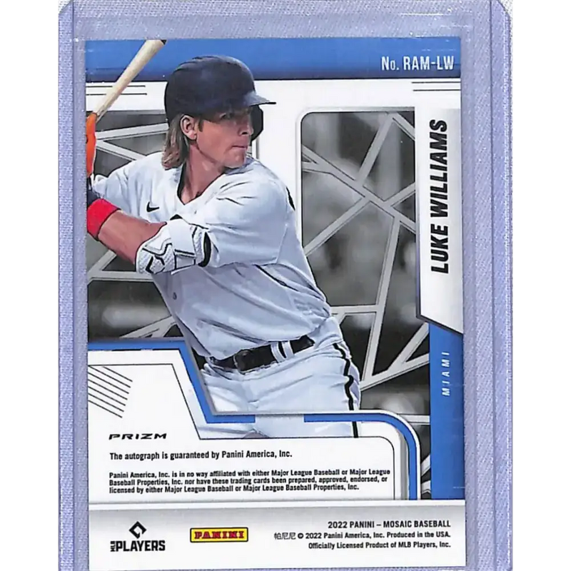2022 Panini Mosaic #RAM-LW Luke Williams NM-MT RC Rookie Auto Miami Marlins - Baseball Card Single