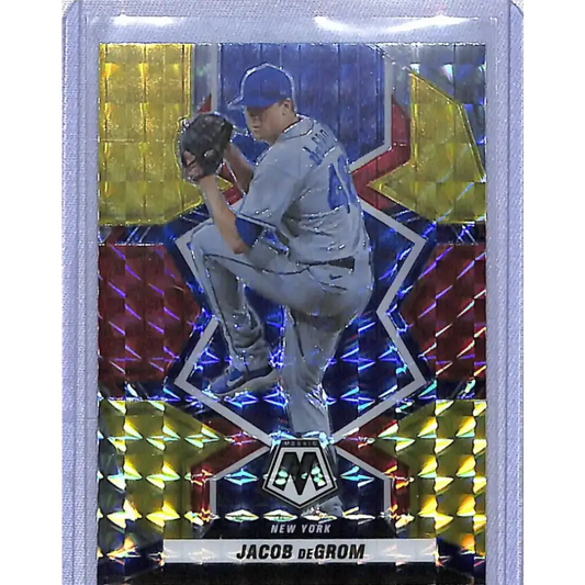 2022 Panini Mosaic Red & Yellow #50 Jacob DeGrom NM-MT New York Mets - Baseball Card Single