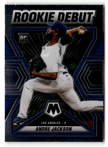 Andre Jackson rookie debut baseball card from 2022 Panini Mosaic Mosaic Rookie Debut