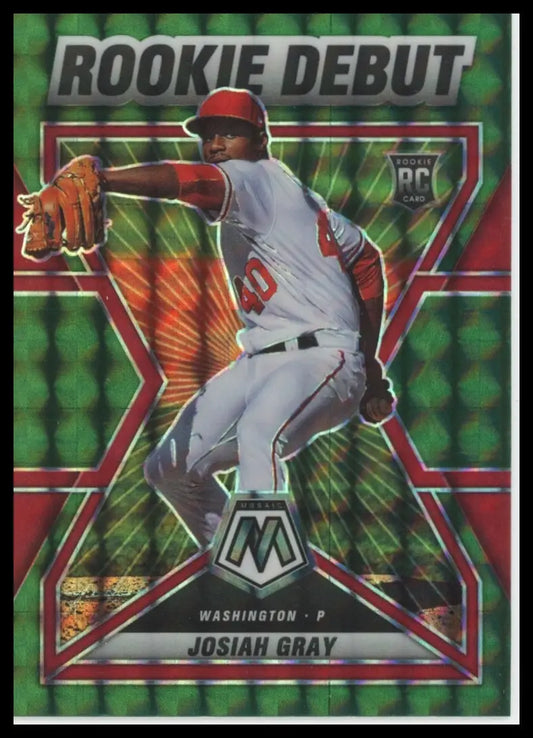 2022 Panini Mosaic - Rookie Debut Green Mosaic Josiah Gray RD-7 Nationals NM - Baseball Card Single