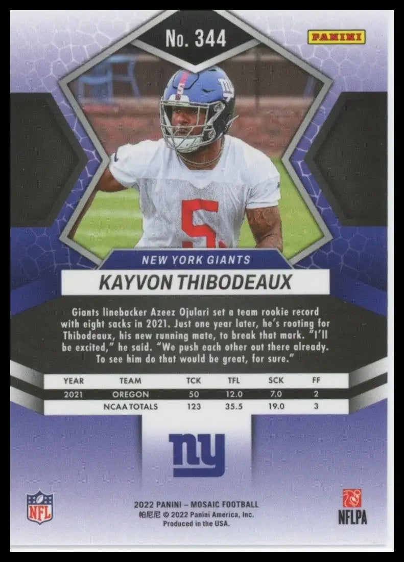 2022 Panini Mosaic - Rookies Kayvon Thibodeaux #344 (RC) - Football Card Single