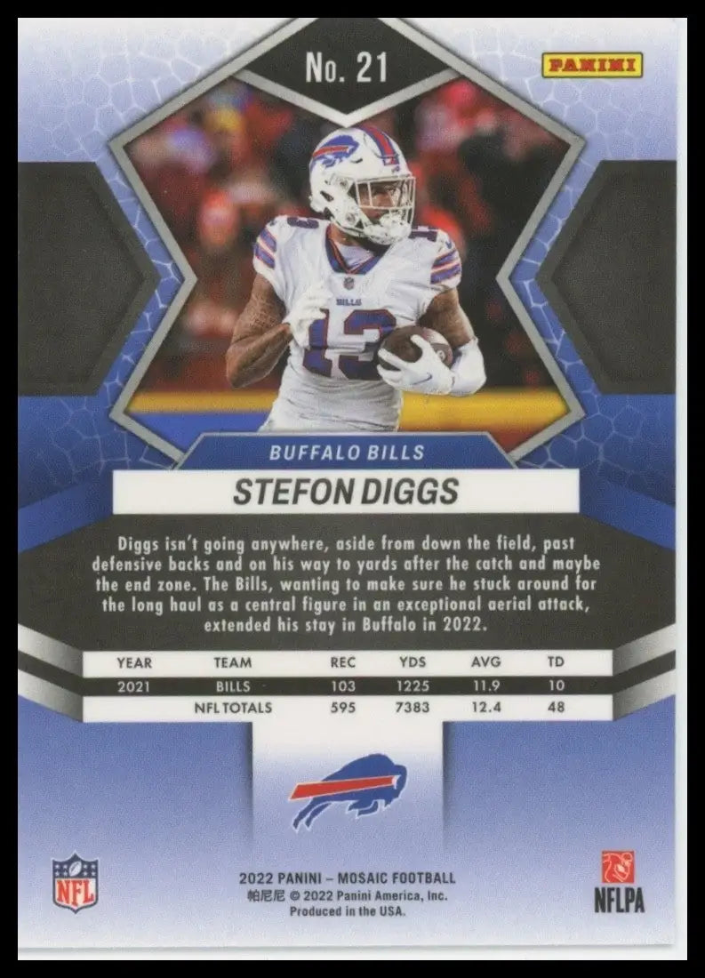 2022 Panini Mosaic - Stefon Diggs #21 - Football Card Single