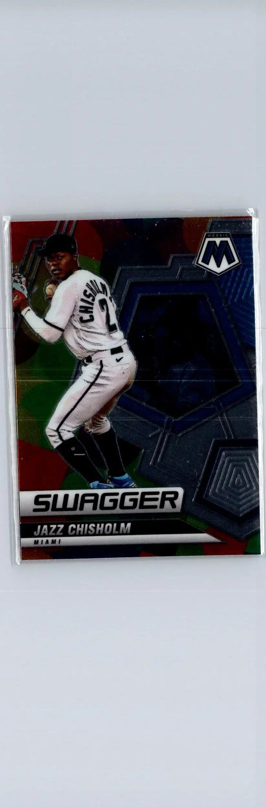 Jazz Chisholm Swagger baseball card from Panini Mosaic 2022 featuring Jazz Chisholm