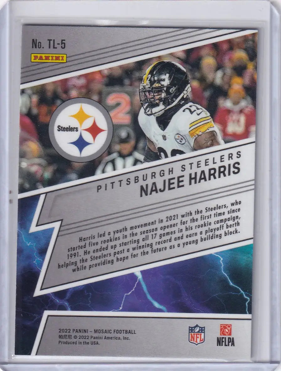 2022 Panini Mosaic #TL-5 Najee Harris - Pittsburgh Steelers - Football Card Single