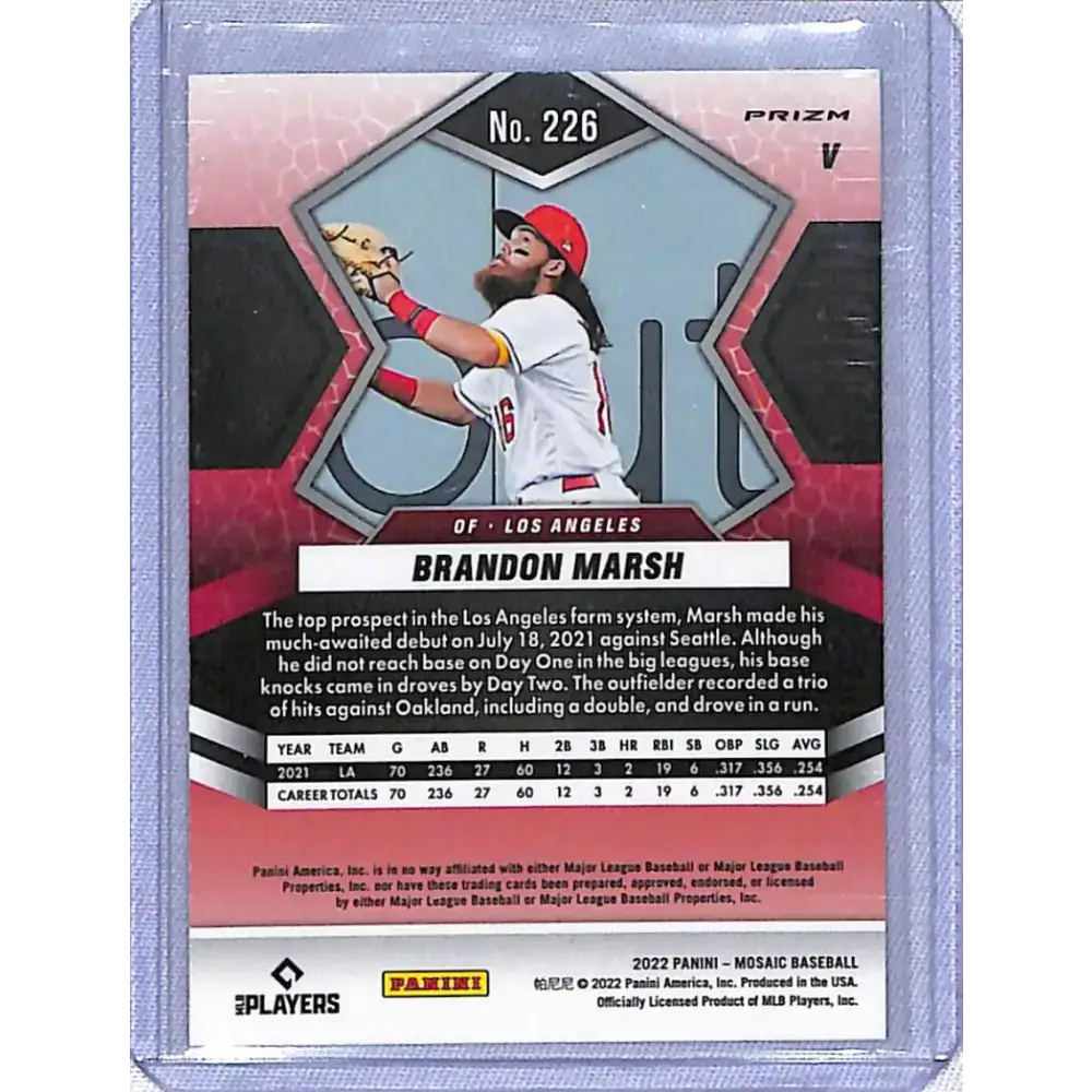 2022 Panini Mosiac Prizm #226 Brandon Marsh NM-MT RC Rookie Los Angeles Angels - Baseball Card Single