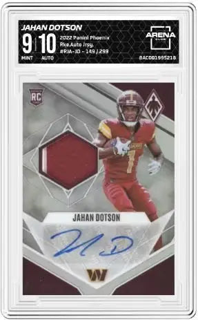 2022 Panini Phoenix Jahan Dotson #RJA-JD Rookie Auto Jersey 149/299 RC AC 9/10 - Football Card Single