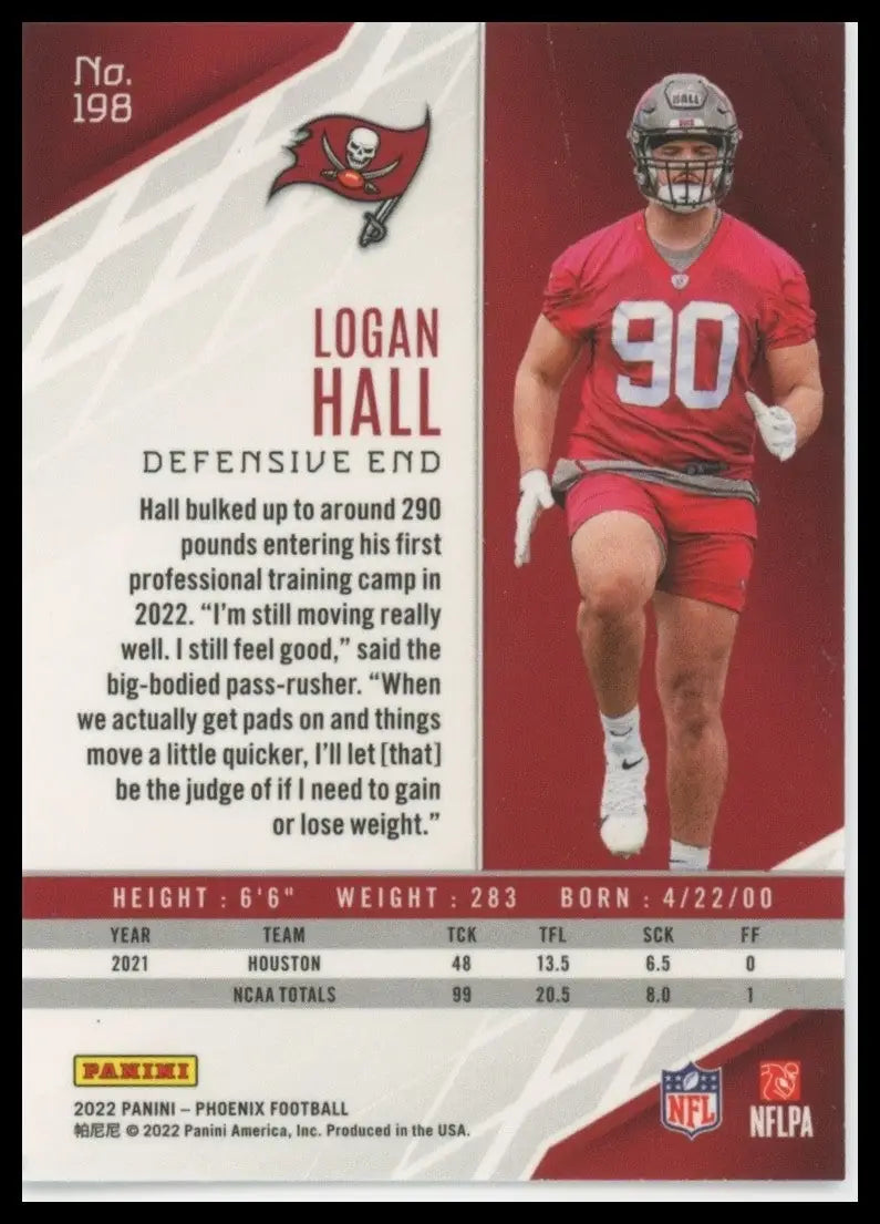 2022 Panini Phoenix Rookie Logan Hall #198 Tampa Bay Buccaneers Football Card - Football Card Single