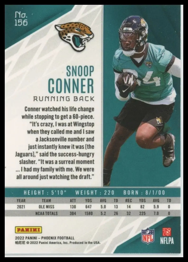 2022 Panini Phoenix Rookie Snoop Conner #156 Jacksonville Jaguars Football Card - Football Card Single