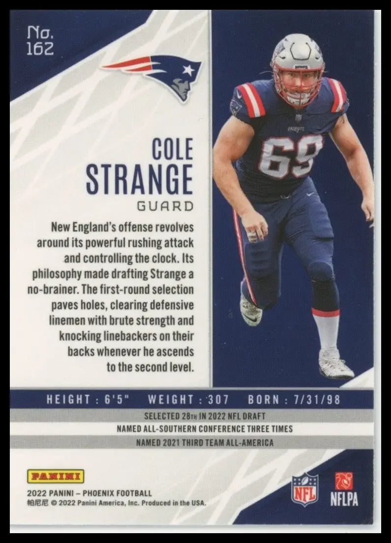 2022 Panini Phoenix - Rookies Cole Strange #162 Silver Lazer (RC) - Football Card Single
