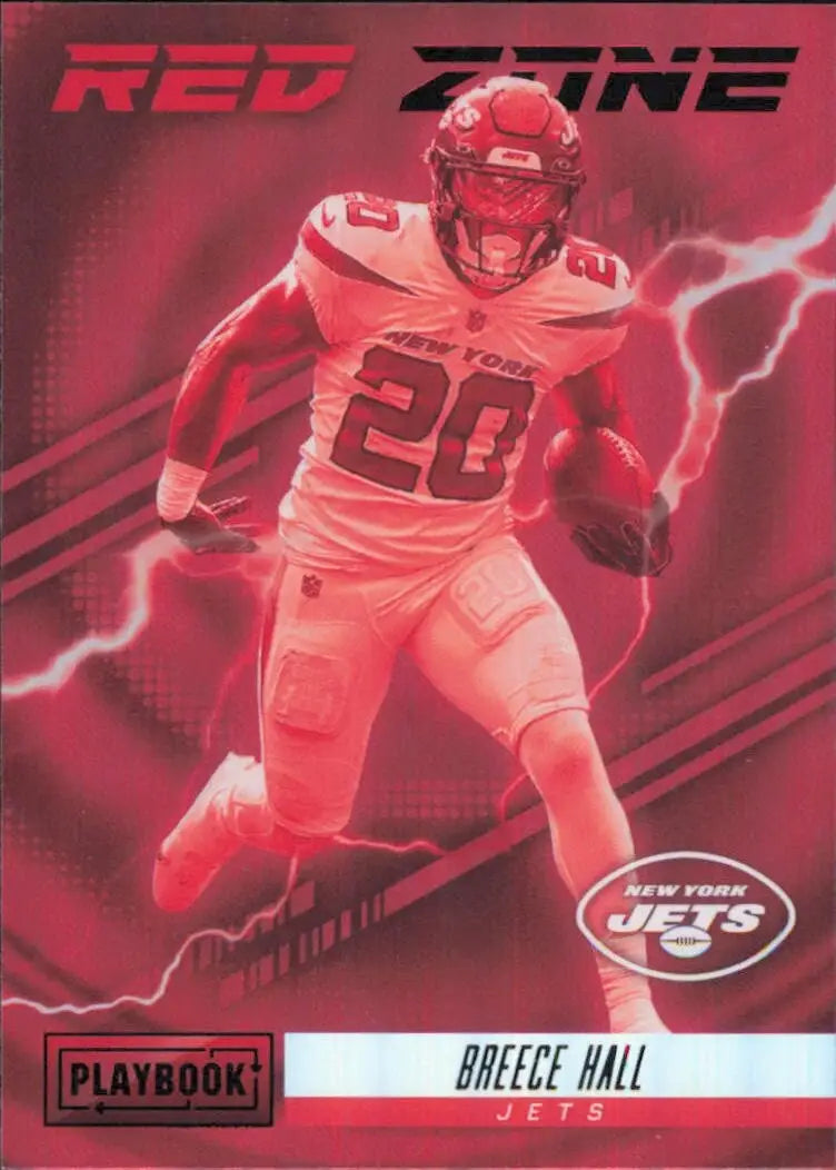 2022 Panini Playbook Red Zone #RZ-21 Breece Hall New York Jets Football Card NFL - Football Card Single