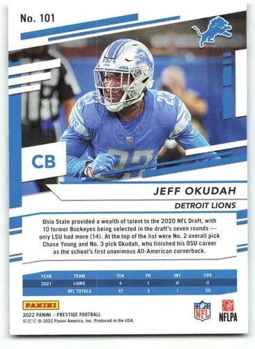 2022 Panini Prestige #101 Jeff Okudah NM-MT Lions ID:48431 - Football Card Single