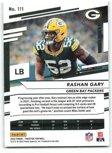 2022 Panini Prestige #111 Rashan Gary NM-MT Packers ID:48436 - Football Card Single