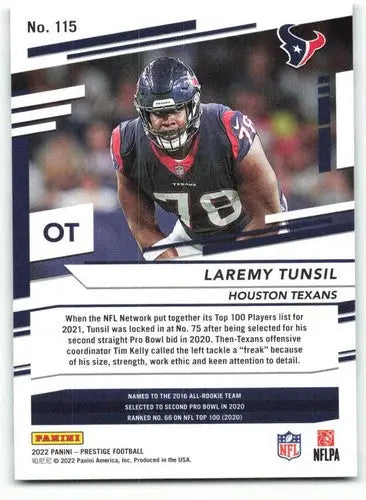2022 Panini Prestige #115 Laremy Tunsil NM-MT Texans ID:48437 - Football Card Single