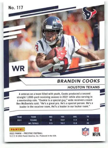 2022 Panini Prestige #117 Brandin Cooks NM-MT Texans ID:48438 - Football Card Single