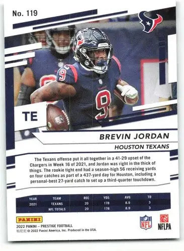 2022 Panini Prestige #119 Brevin Jordan NM-MT Texans ID:48439 - Football Card Single