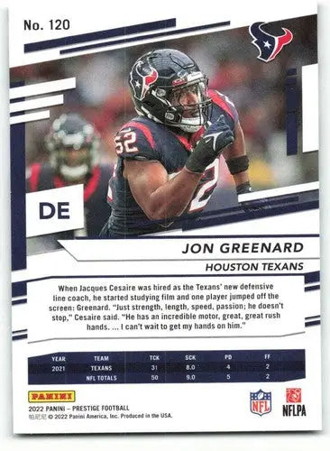 Jonathan Greenard football card from Panini Prestige with original gloss and NM-MT condition