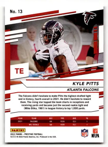 2022 Panini Prestige #13 Kyle Pitts EX/NM Falcons ID:47182 - Football Card Single