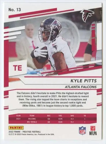 Original gloss Kyle Pitts football card from Panini Prestige 2022 series