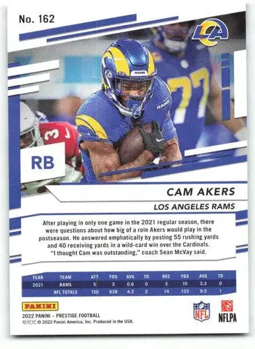 Original gloss Panini Prestige Cam Akers football card LA Rams 2022 NM-MT