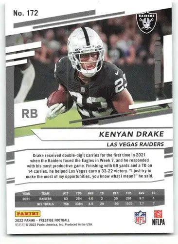 2022 Panini Prestige #172 Kenyan Drake NM-MT ID:48465 - Football Card Single