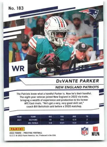 2022 Panini Prestige #183 DeVante Parker NM-MT Patriots ID:48472 - Football Card Single