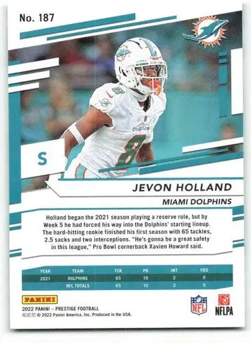 2022 Panini Prestige #187 Jevon Holland NM-MT Dolphins ID:48474 - Football Card Single