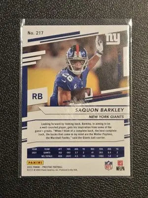 2022 Panini Prestige #217 Saquon Barkley Xtra Points Astral - Football Card Single