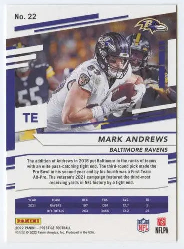 2022 Panini Prestige #22 Mark Andrews NM-MT Ravens ID:52168 - Football Card Single