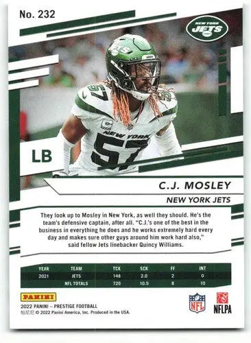 2022 Panini Prestige #232 C.J. Mosley NM-MT NY Jets ID:48490 - Football Card Single