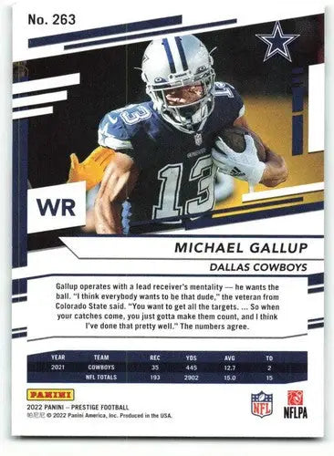 2022 Panini Prestige #263 Michael Gallup NM-MT Cowboys ID:48501 - Football Card Single