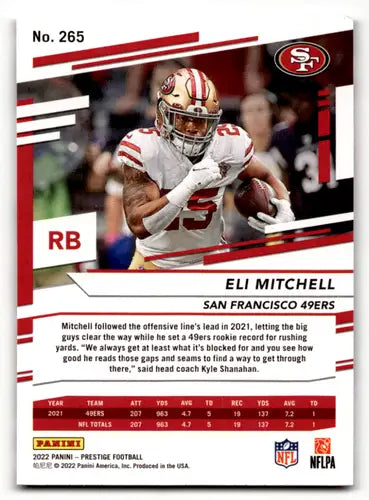 2022 Panini Prestige #265 Eli Mitchell NM-MT 49ers ID:47175 - Football Card Single