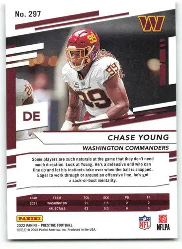 2022 Panini Prestige #297 Chase Young NM-MT Commanders ID:48514 - Football Card Single
