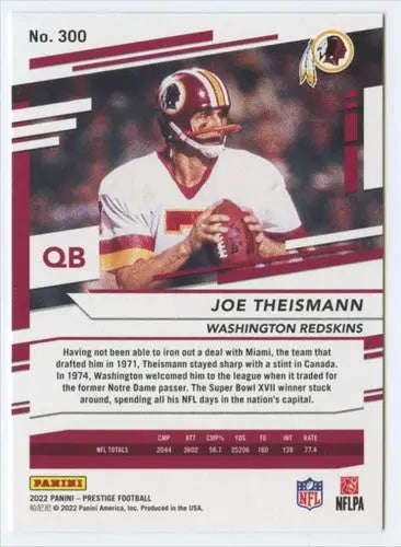 2022 Panini Prestige #300 Joe Theismann NM-MT Redskins ID:48515 - Football Card Single