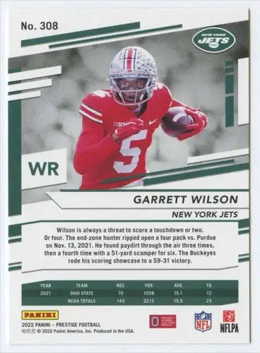 2022 Panini Prestige #308 Garrett Wilson NM Near Mint RC Rookie NY Jets ID:66855 - Football Card Single