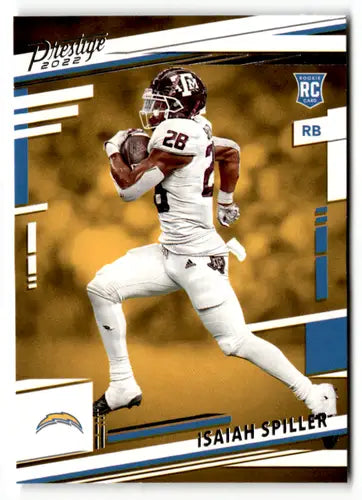 Isaiah Spiller rookie card from Panini Prestige 2022 with original gloss and near mint condition