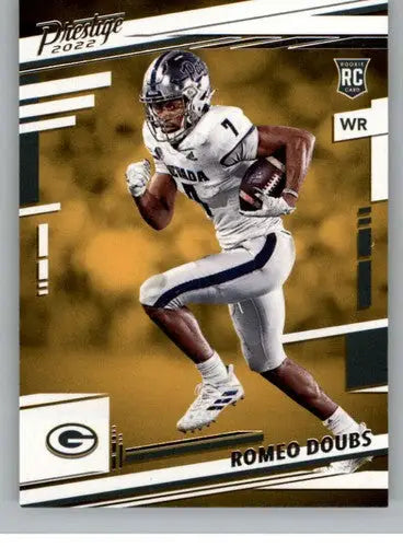 Romeo Doubs rookie card with original gloss from 2022 Panini Prestige Packers series