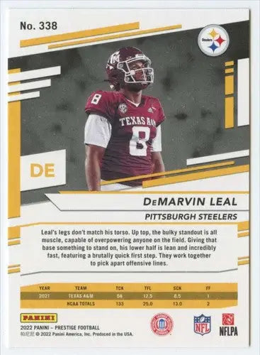 2022 Panini Prestige #338 DeMarvin Leal NM-MT RC Rookie Steelers ID:48521 - Football Card Single