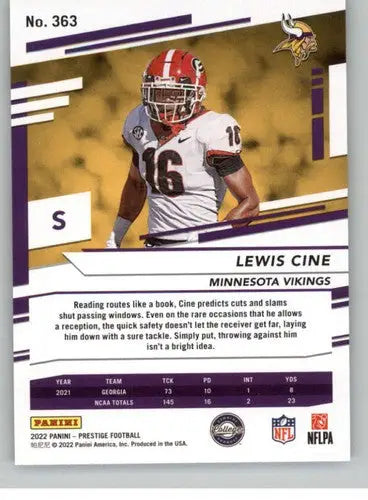 2022 Panini Prestige #363 Lewis Cine NM-MT RC Rookie Vikings ID:48528 - Football Card Single