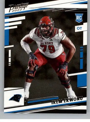 Ikem Ekwonu rookie card from Panini Prestige 2022 with original gloss design