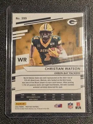 2022 Panini Prestige #399 Christian Watson Xtra Points Diamond - Football Card Single