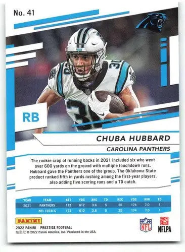 2022 Panini Prestige #41 Chuba Hubbard NM-MT Panthers ID:48406 - Football Card Single