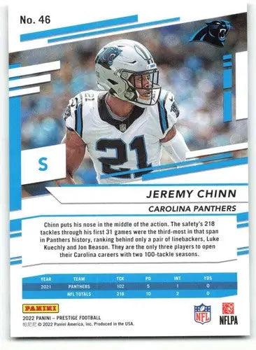 2022 Panini Prestige #46 Jeremy Chinn NM-MT Panthers ID:48408 - Football Card Single