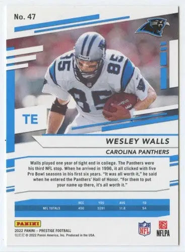 2022 Panini Prestige #47 Wesley Walls NM-MT Panthers ID:48409 - Football Card Single