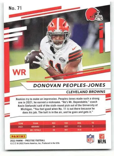 2022 Panini Prestige #71 Donovan Peoples-Jones NM-MT Browns ID:48416 - Football Card Single