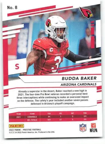2022 Panini Prestige #8 Budda Baker NM-MT Cardinals ID:48394 - Football Card Single
